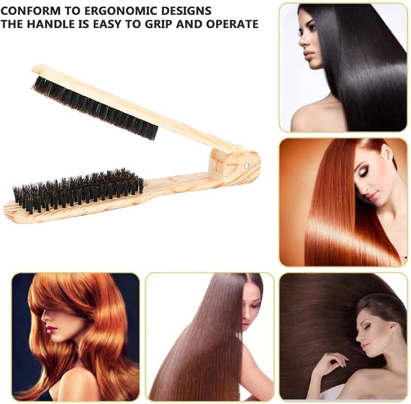 woobles Anti-Static Double Brush Comb, Professional V Shaped Hair Straightening Comb, Clamp, Styling Comb, Hairdressing Tool, for professional and family use - Image 2
